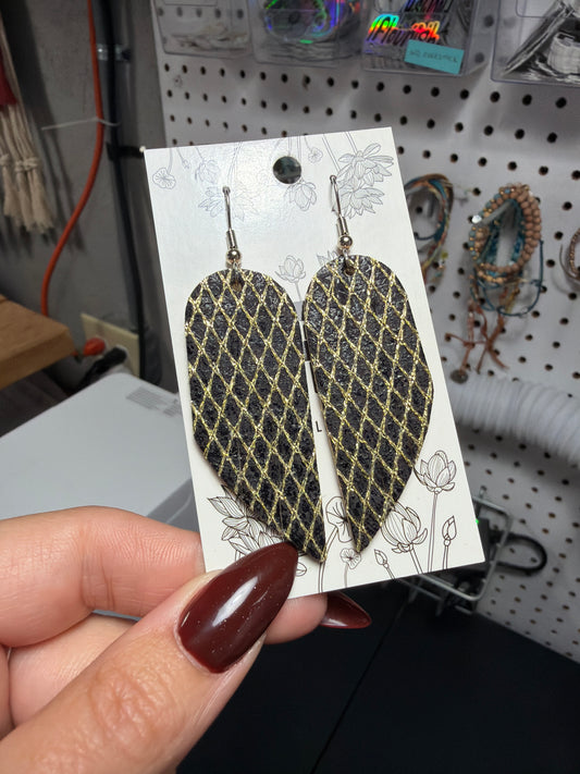 Gold Sparkle Mesh Mini Fringe Earrings