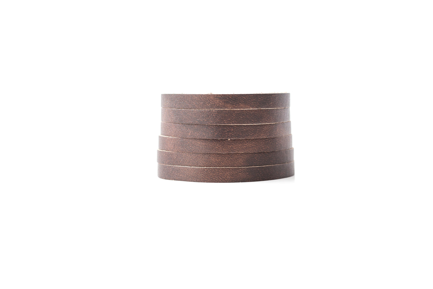 Leather Bracelet / Original Sliced Cuff / Washed Dark Brown / Small