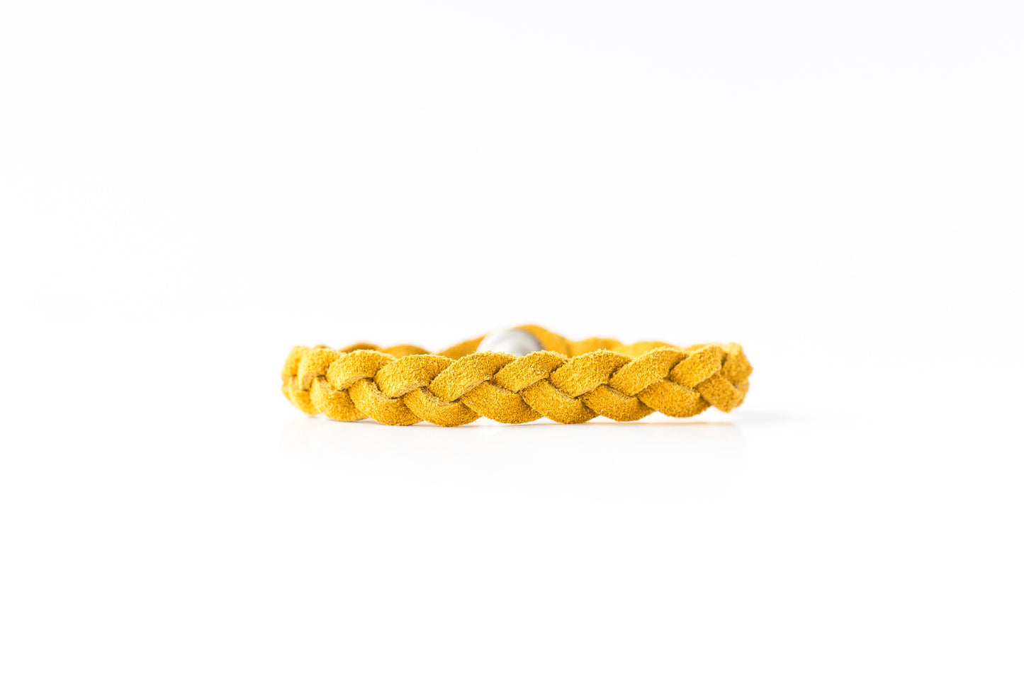 Braided Leather Bracelet / Sunflower Suede
