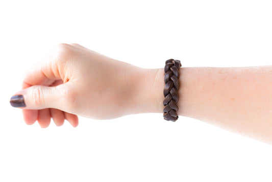 Braided Leather Bracelet / Chocolate Brown