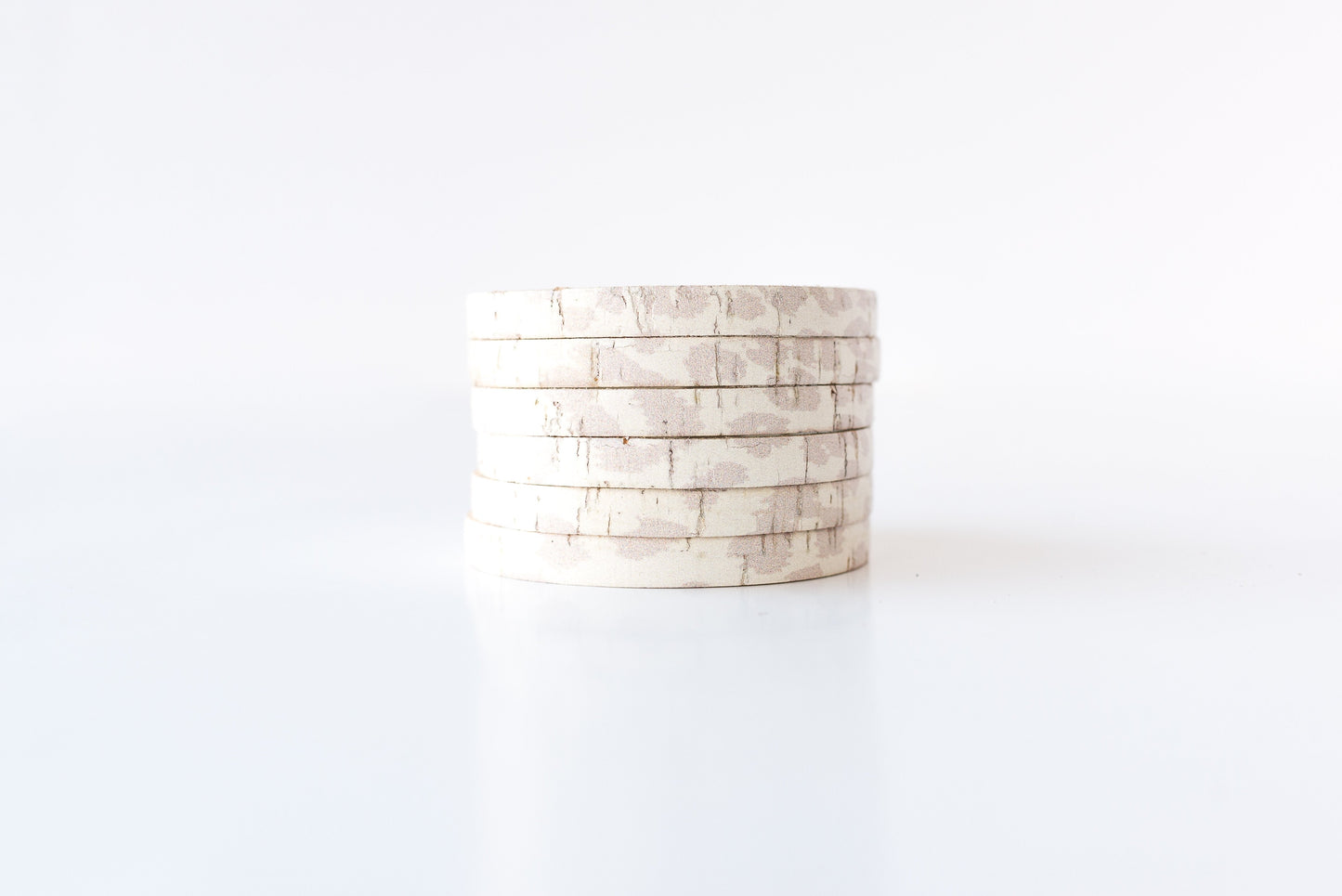 Leather Bracelet / Original Sliced Cuff / Nude Leopard Cork / Small