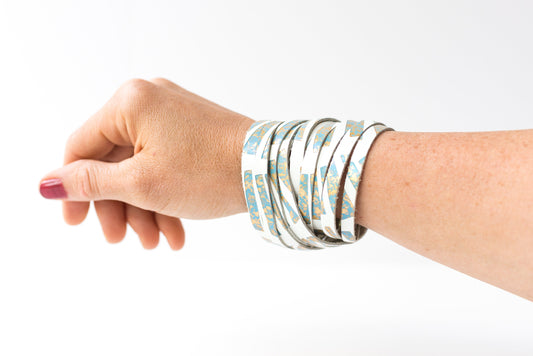 Leather Bracelet / Original Sliced Wrap Cuff / Sunshade / Small