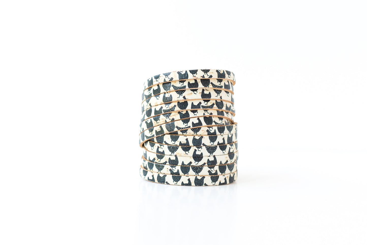 Leather Bracelet / Original Sliced Wrap Cuff / Chicken Coop Cork / Large