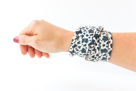 Leather Bracelet / Original Sliced Wrap Cuff / Cowbell Cork