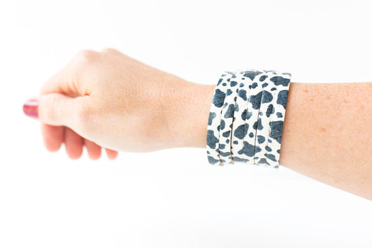 Leather Bracelet / Original Sliced Cuff / Cowbell Cork