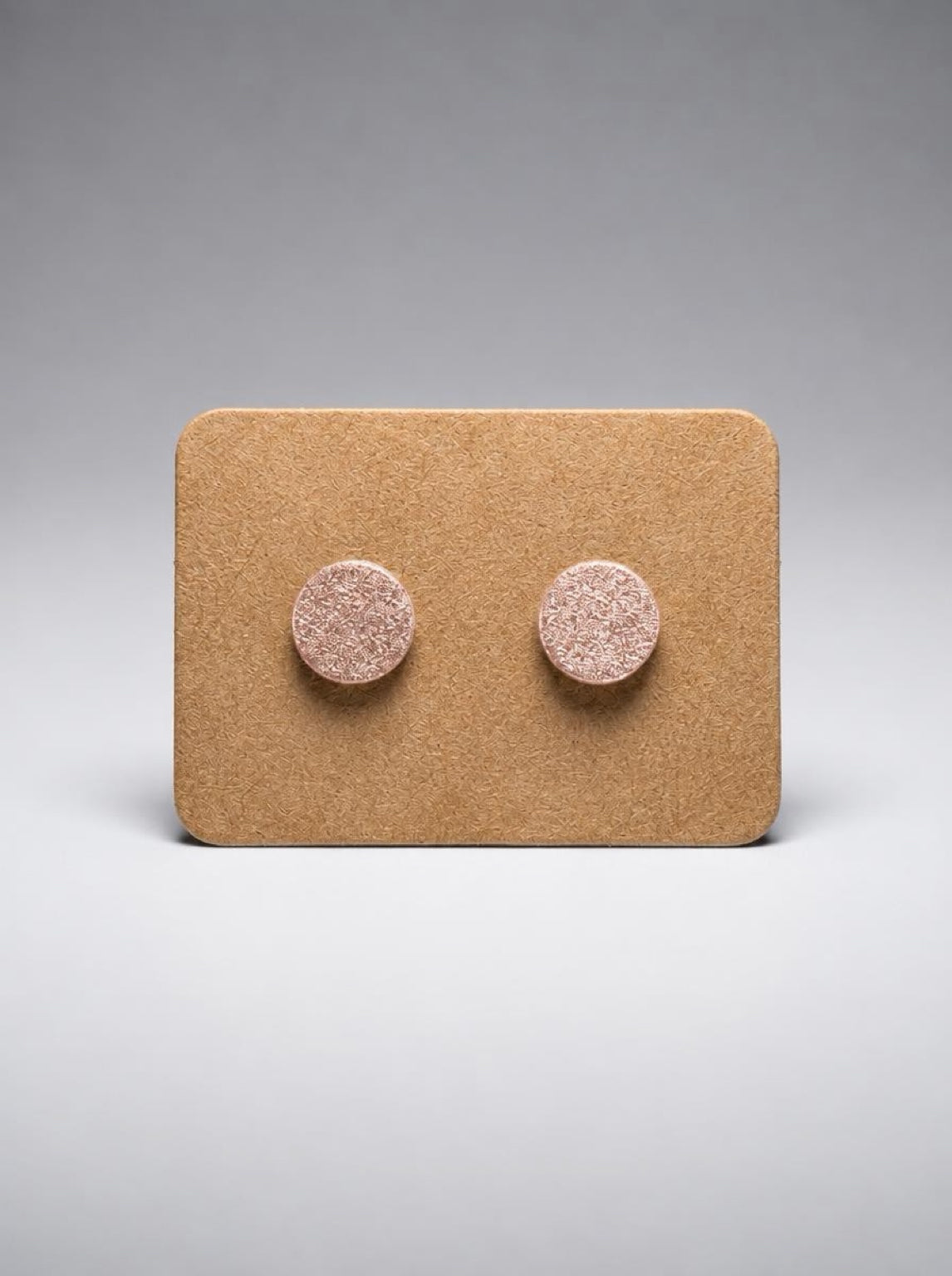 Frosted Copper Leather Stud Earrings
