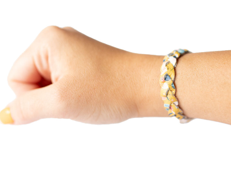 Braided Leather Bracelet / Fall Bouquet