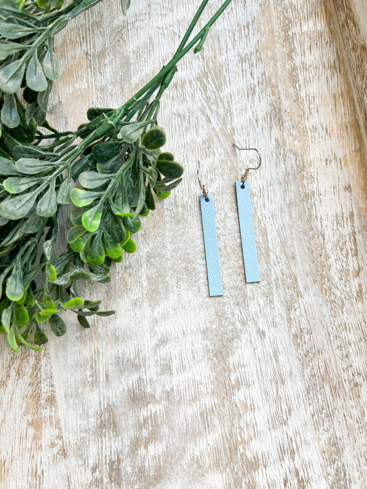 Leather Earrings / Simple / Sky Blue