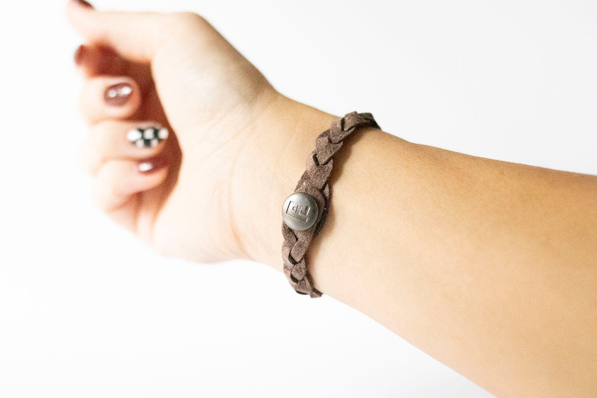 Braided Leather Bracelet / Chocolate Frosting