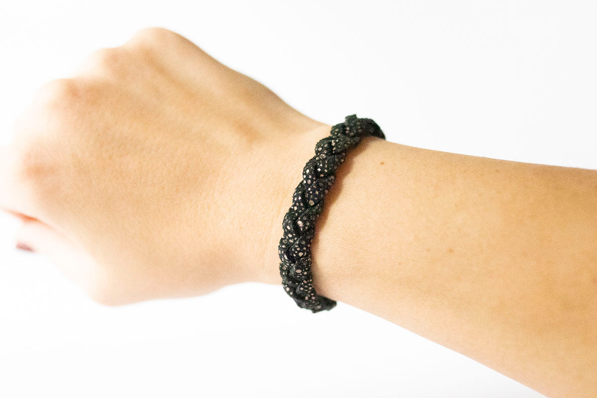 Braided Leather Bracelet / Deep Space