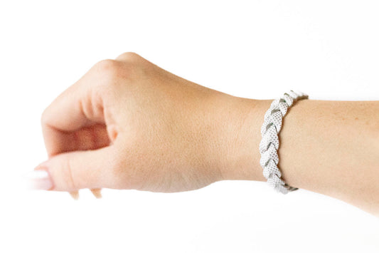 Braided Leather Bracelet / Snowstorm