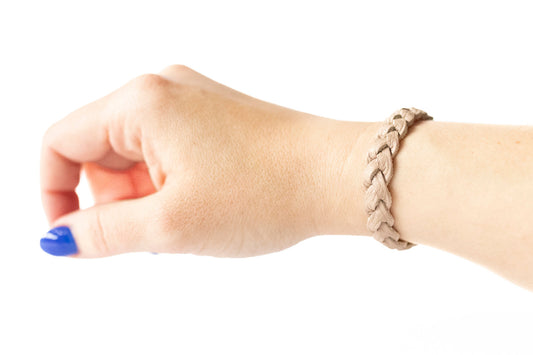 Braided Leather Bracelet / Latte