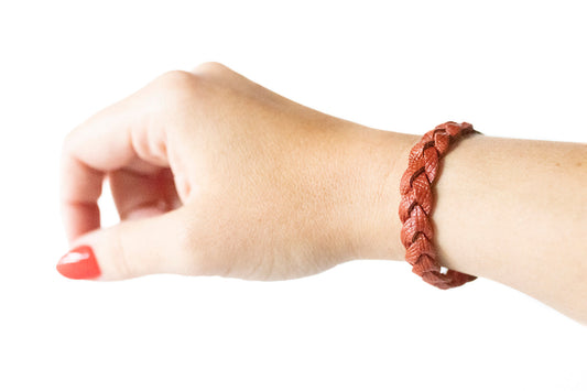 Braided Leather Bracelet / Spiced Cider