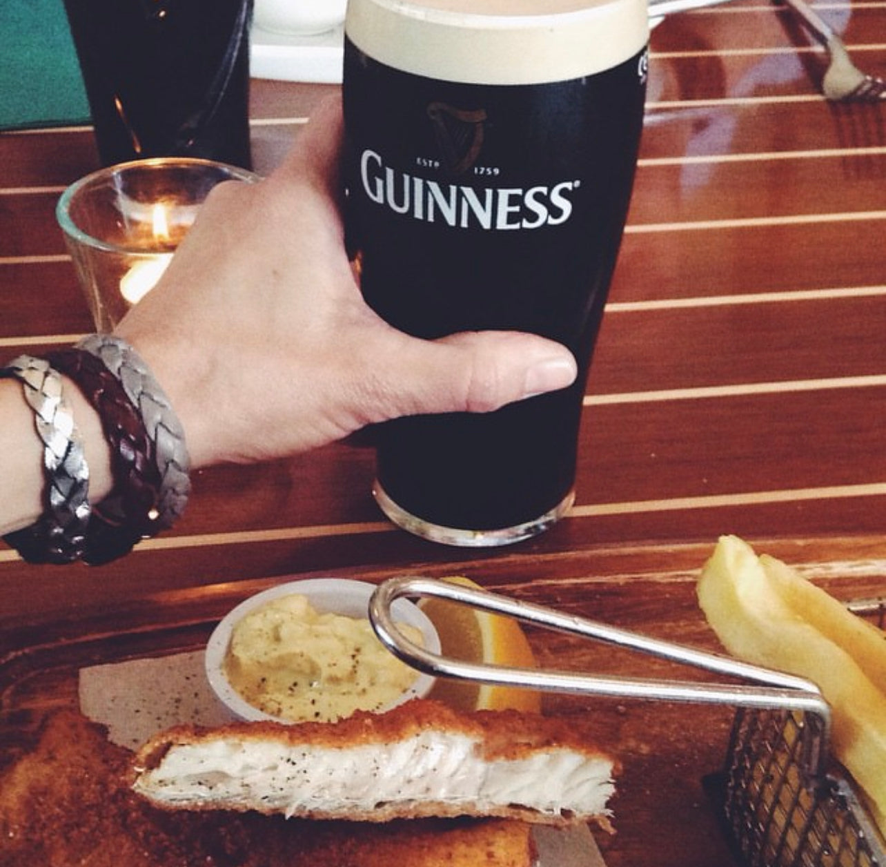 Braided Leather Bracelet / Spiced Cider