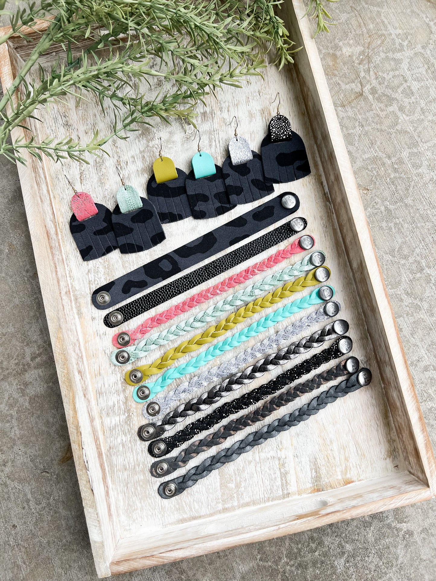 Braided Leather Bracelet / Deep Space