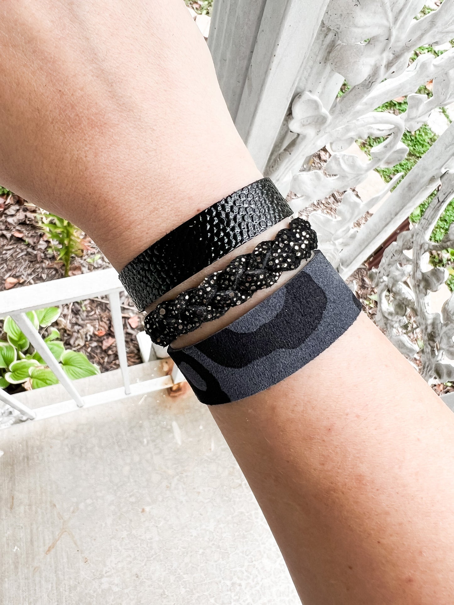 Braided Leather Bracelet / Deep Space