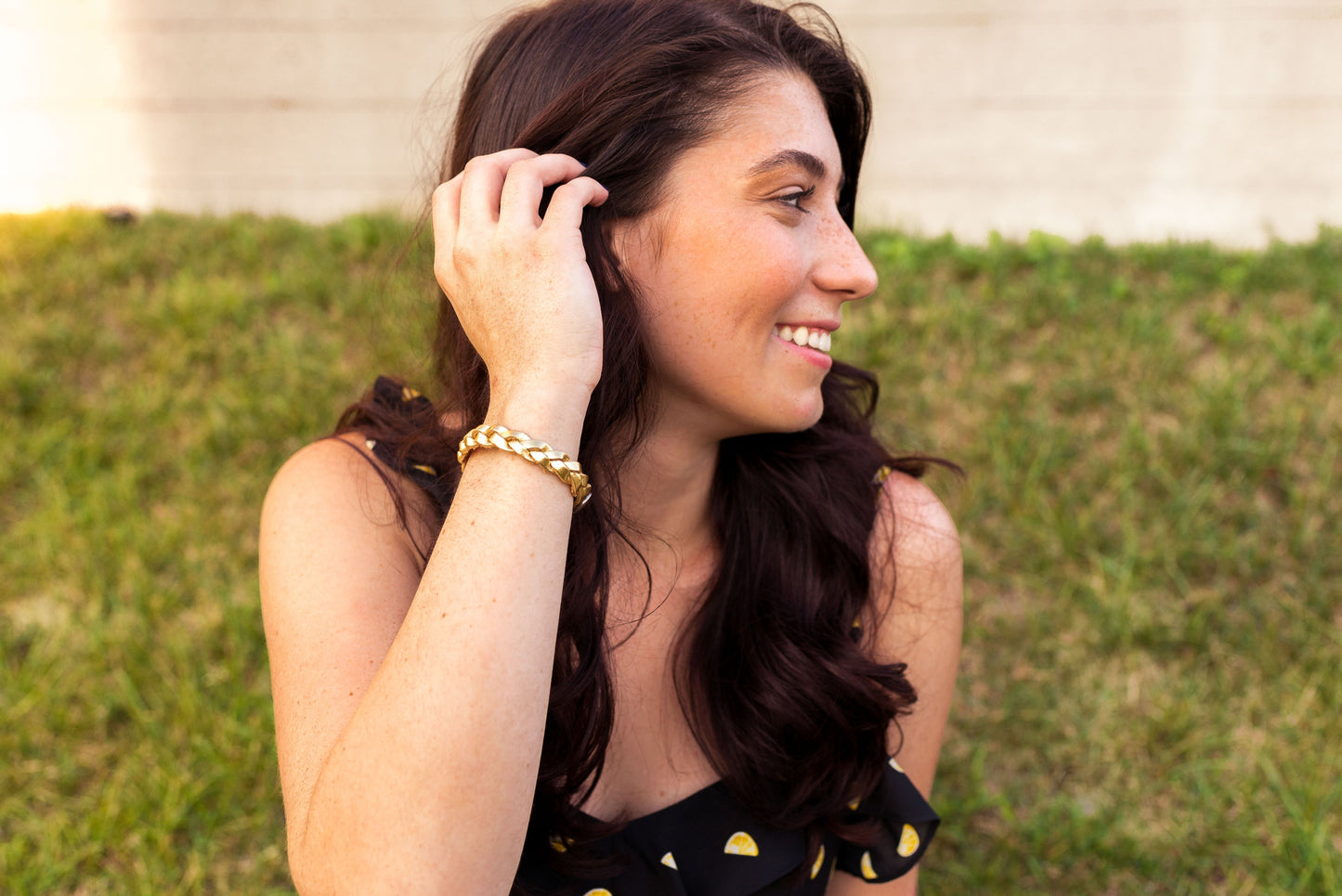 Braided Leather Bracelet / Gold Doubloon