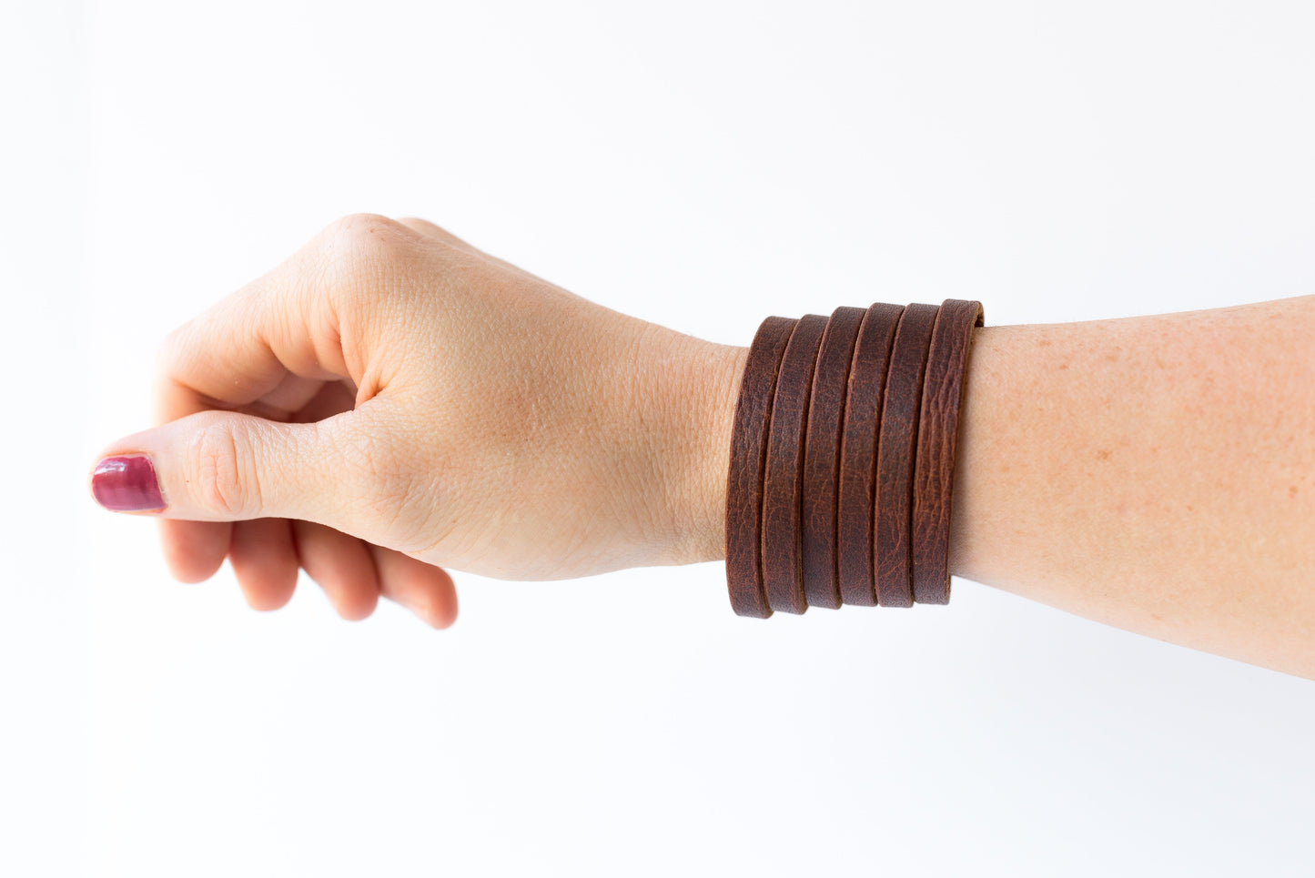 Leather Bracelet / Original Sliced Cuff / Copper Cowboy / Large