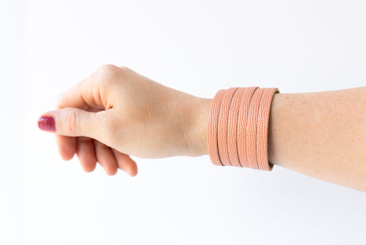 Leather Bracelet / Original Sliced Cuff / Coral Sands / Extra Large