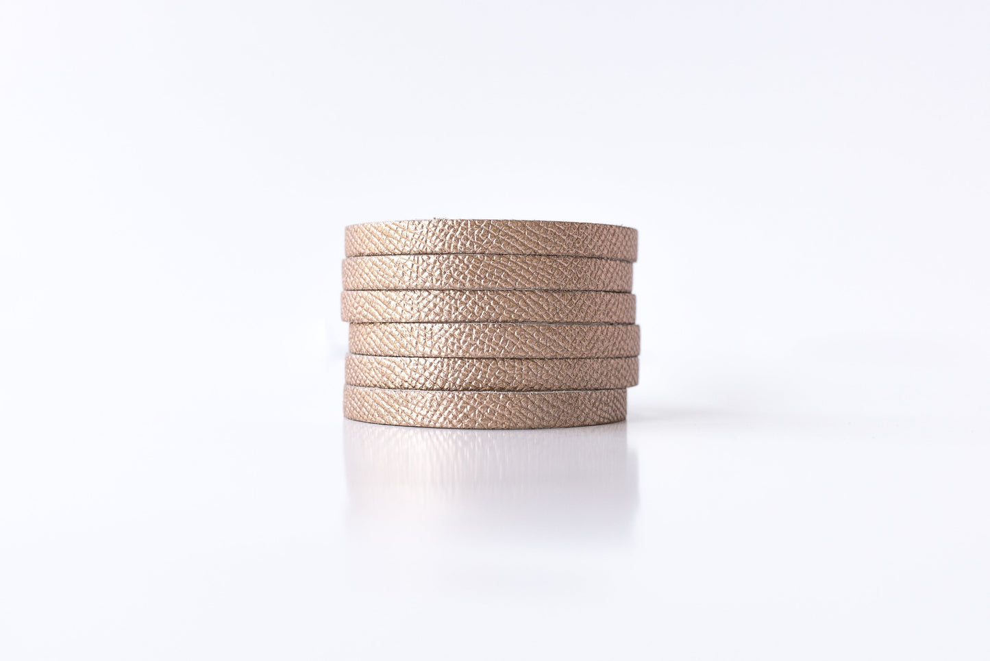 Leather Bracelet / Original Sliced Cuff / White Gold / Small