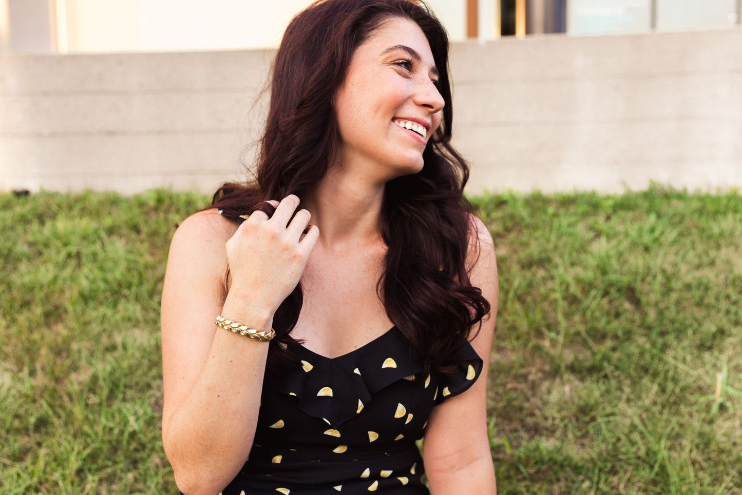 Braided Leather Bracelet / White Gold / Large